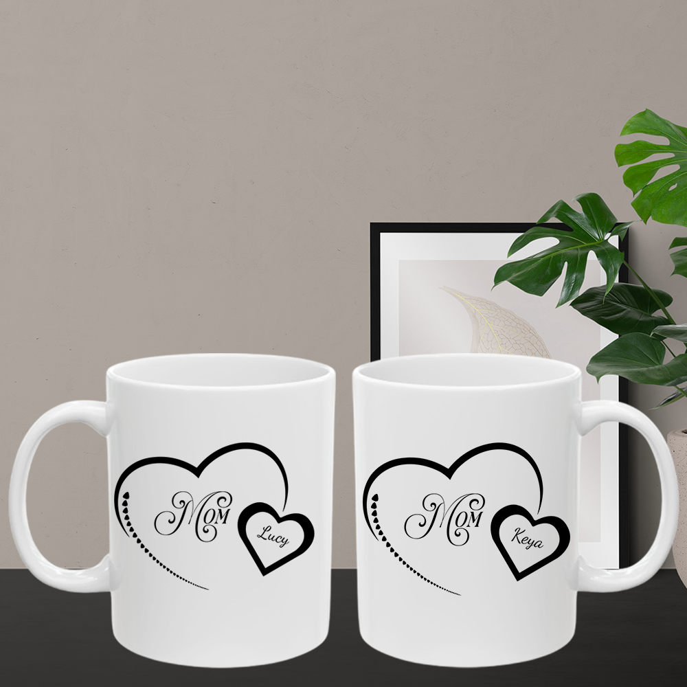 Mom Heart Ceramic Mug, (11oz, 15oz)