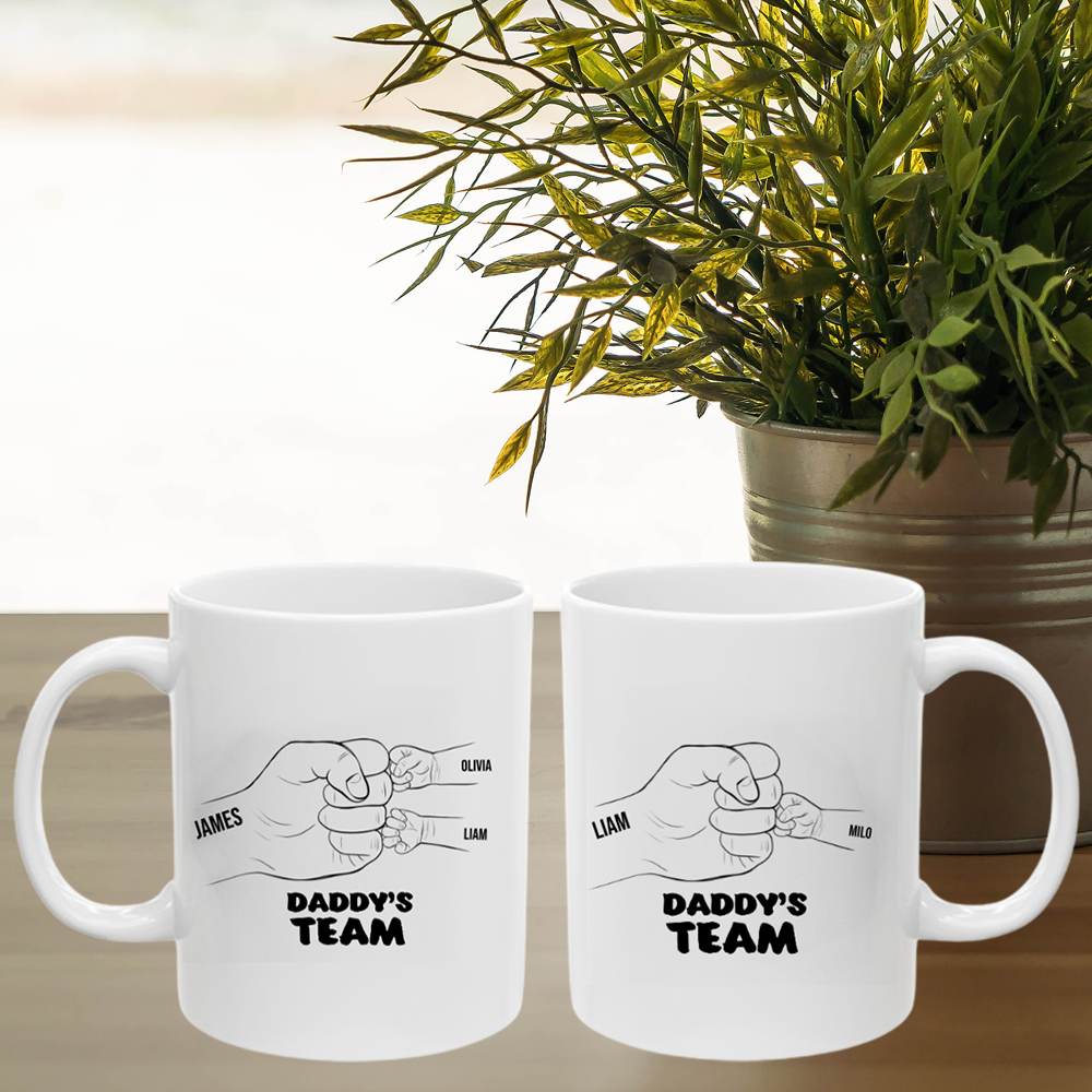 Daddy's team - hands Ceramic Mug, (11oz, 15oz)