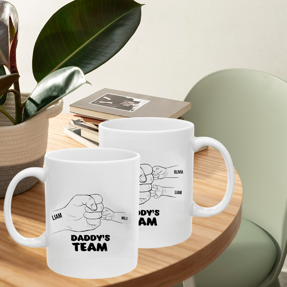 Daddy's team - hands Ceramic Mug, (11oz, 15oz)