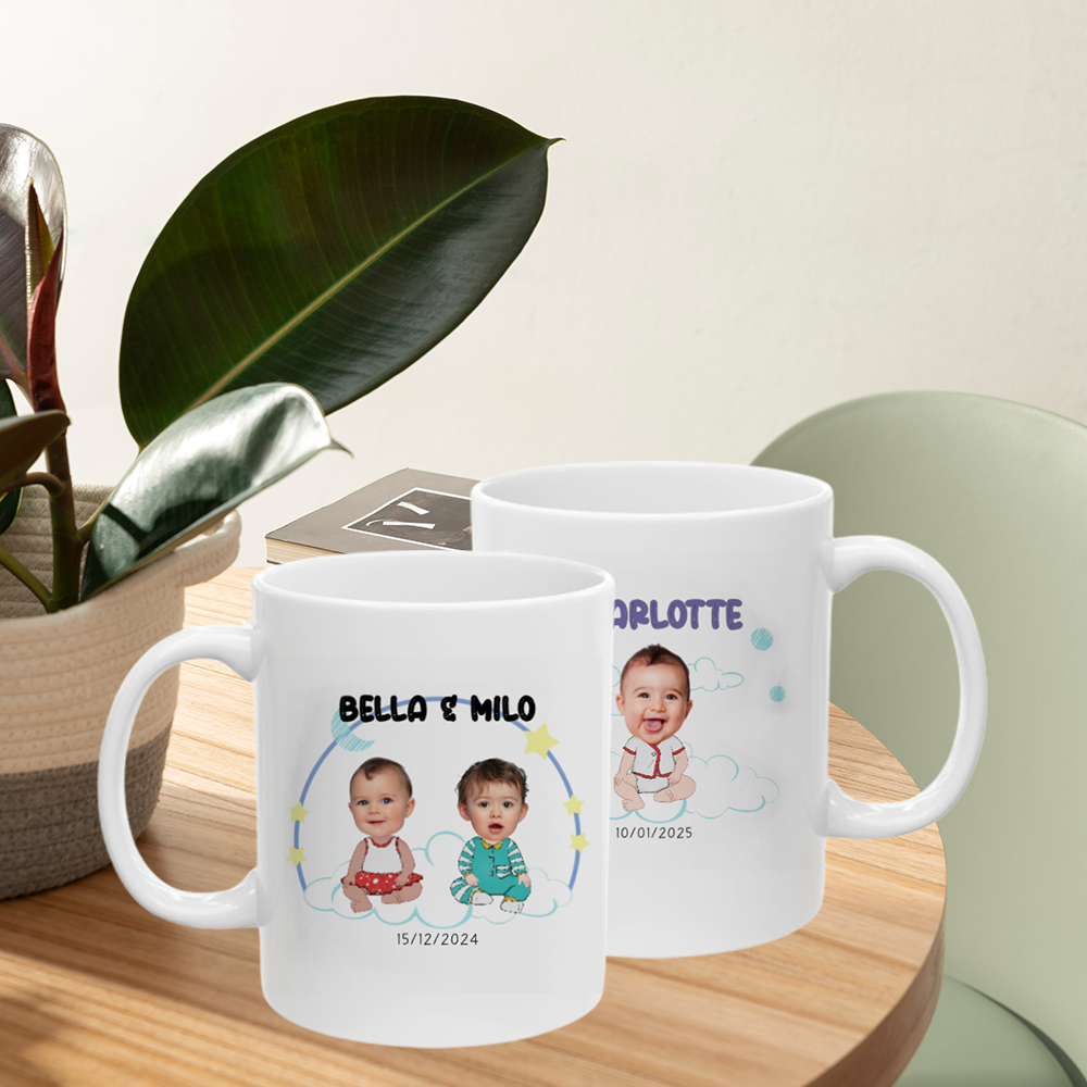 Baby - Chibi face cutout Ceramic Mug, (11oz, 15oz)