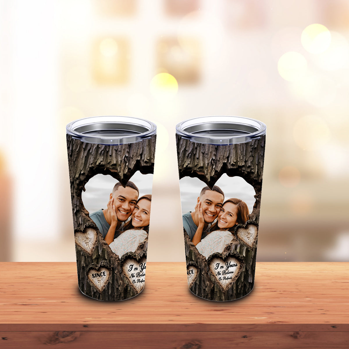Personalized Wooden Photo - Tumbler 20oz