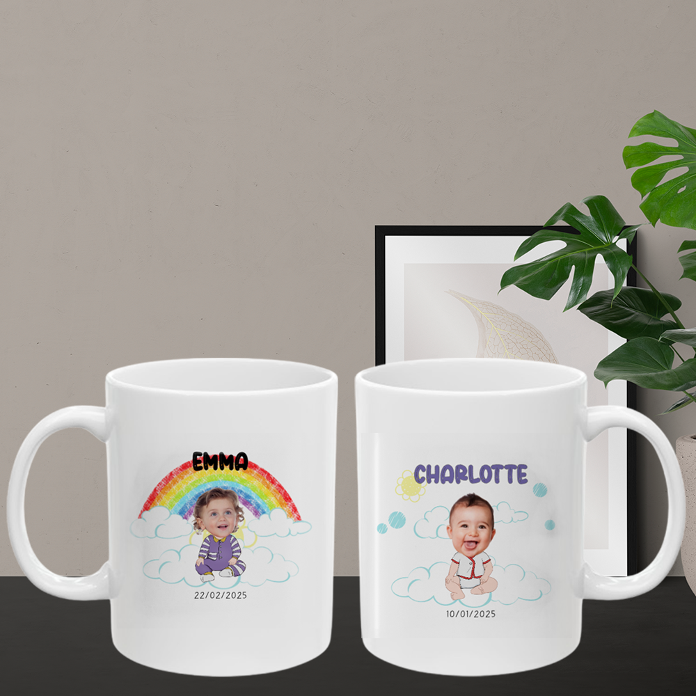 Baby - Chibi face cutout Ceramic Mug, (11oz, 15oz)