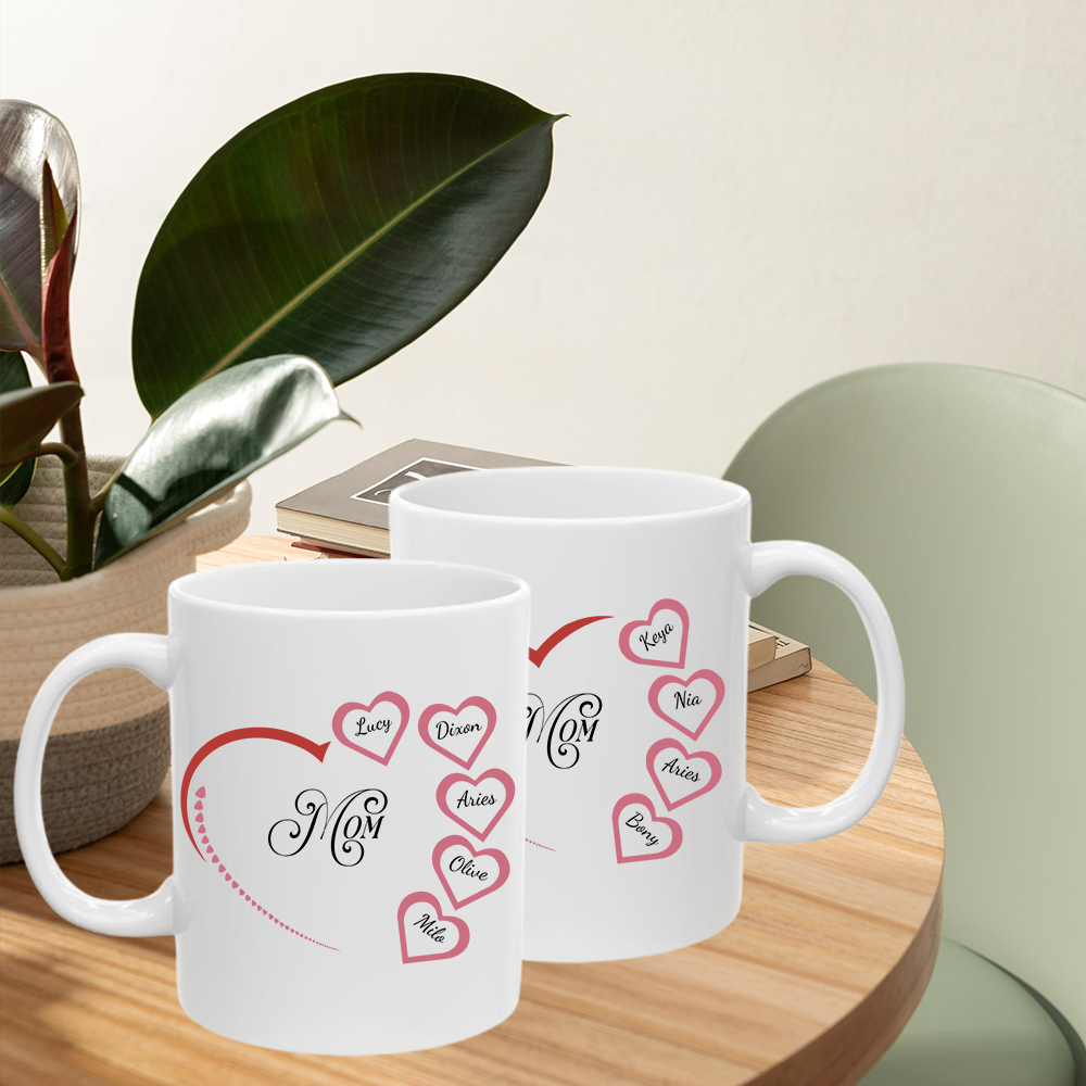 Mom Heart Ceramic Mug, (11oz, 15oz)