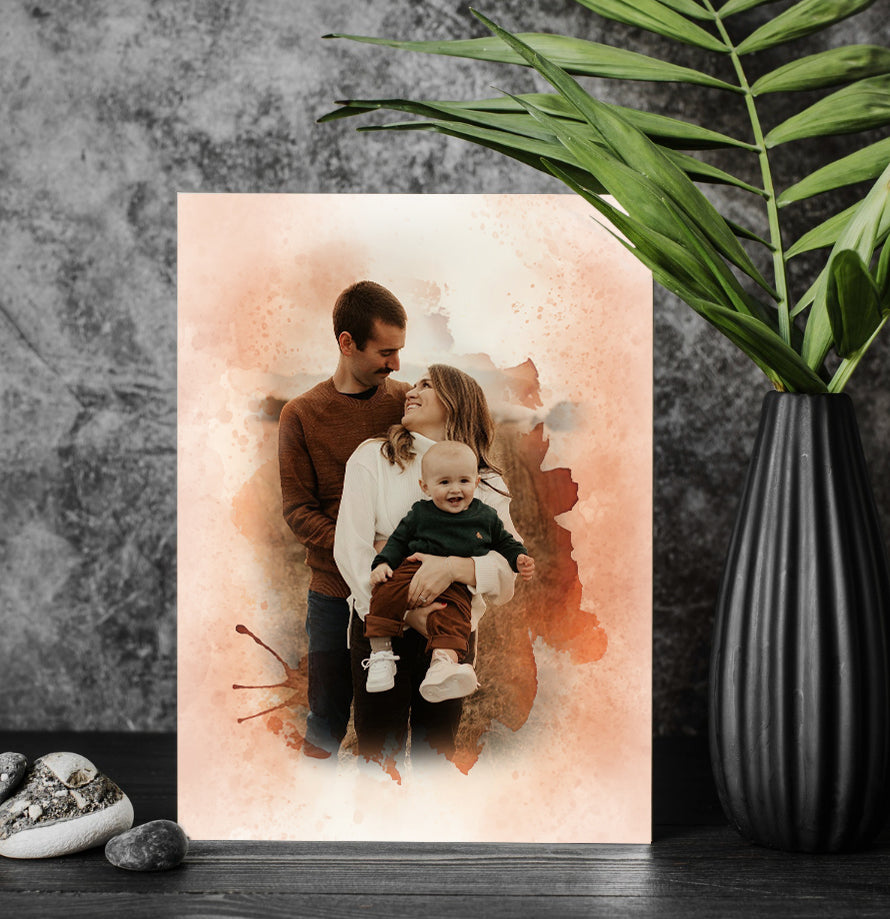 Personalized Watercolor Effect Family Canvas - Matte Canvas, Stretched, 1.25