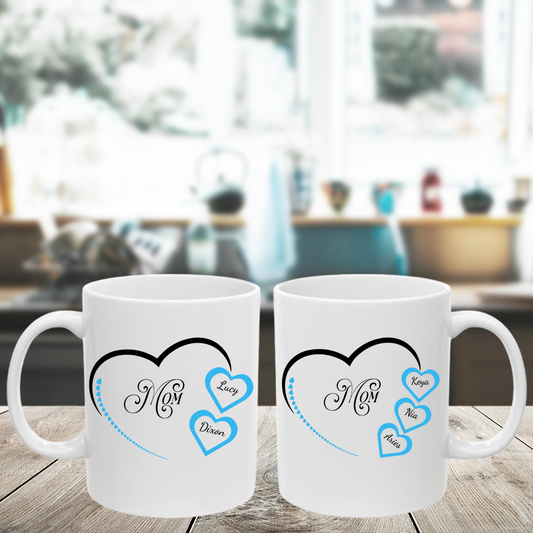 Mom Heart Ceramic Mug, (11oz, 15oz)