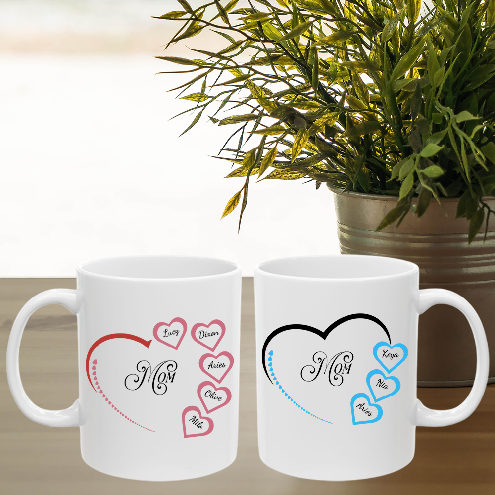 Mom Heart Ceramic Mug, (11oz, 15oz)
