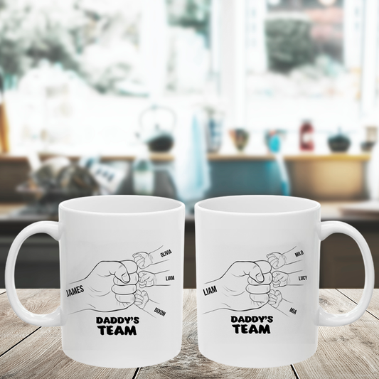 Daddy's team - hands Ceramic Mug, (11oz, 15oz)