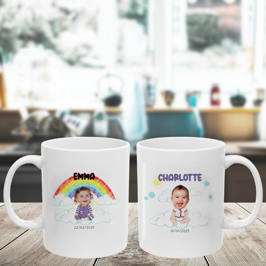 Baby - Chibi face cutout Ceramic Mug, (11oz, 15oz)
