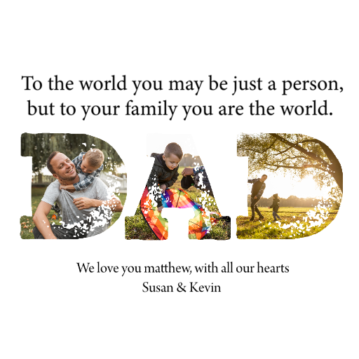 To Dad, With Love – Personalized Photo Poster - Framed Vertical Poster