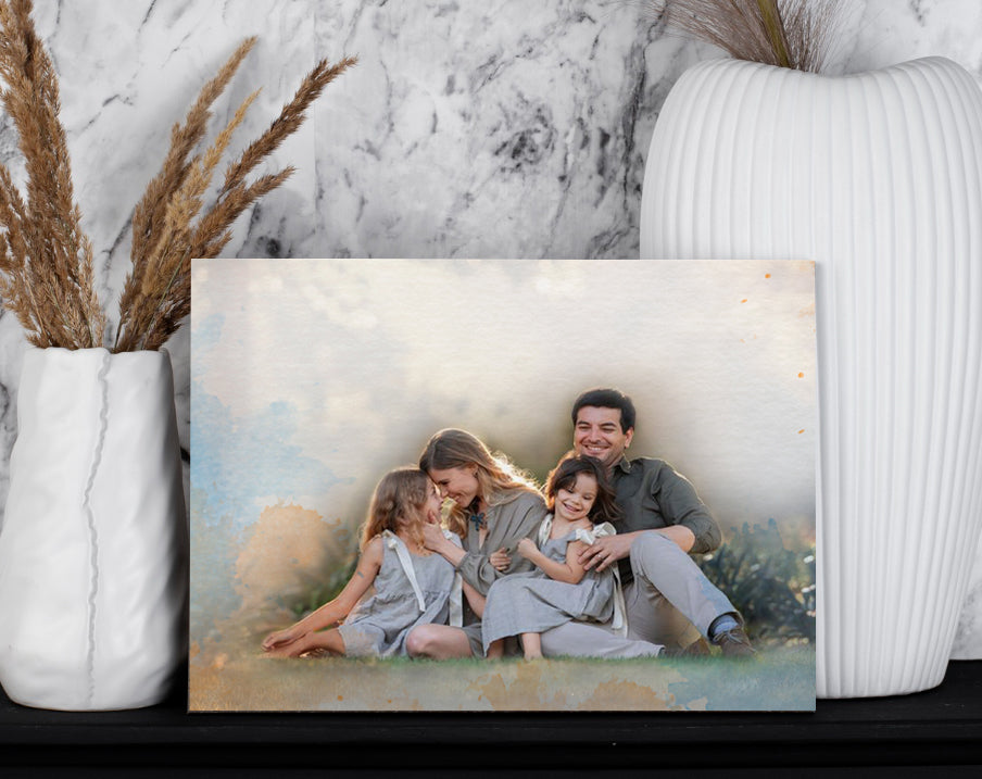 Personalized Watercolor Effect Family Canvas - Matte Canvas, Stretched, 1.25