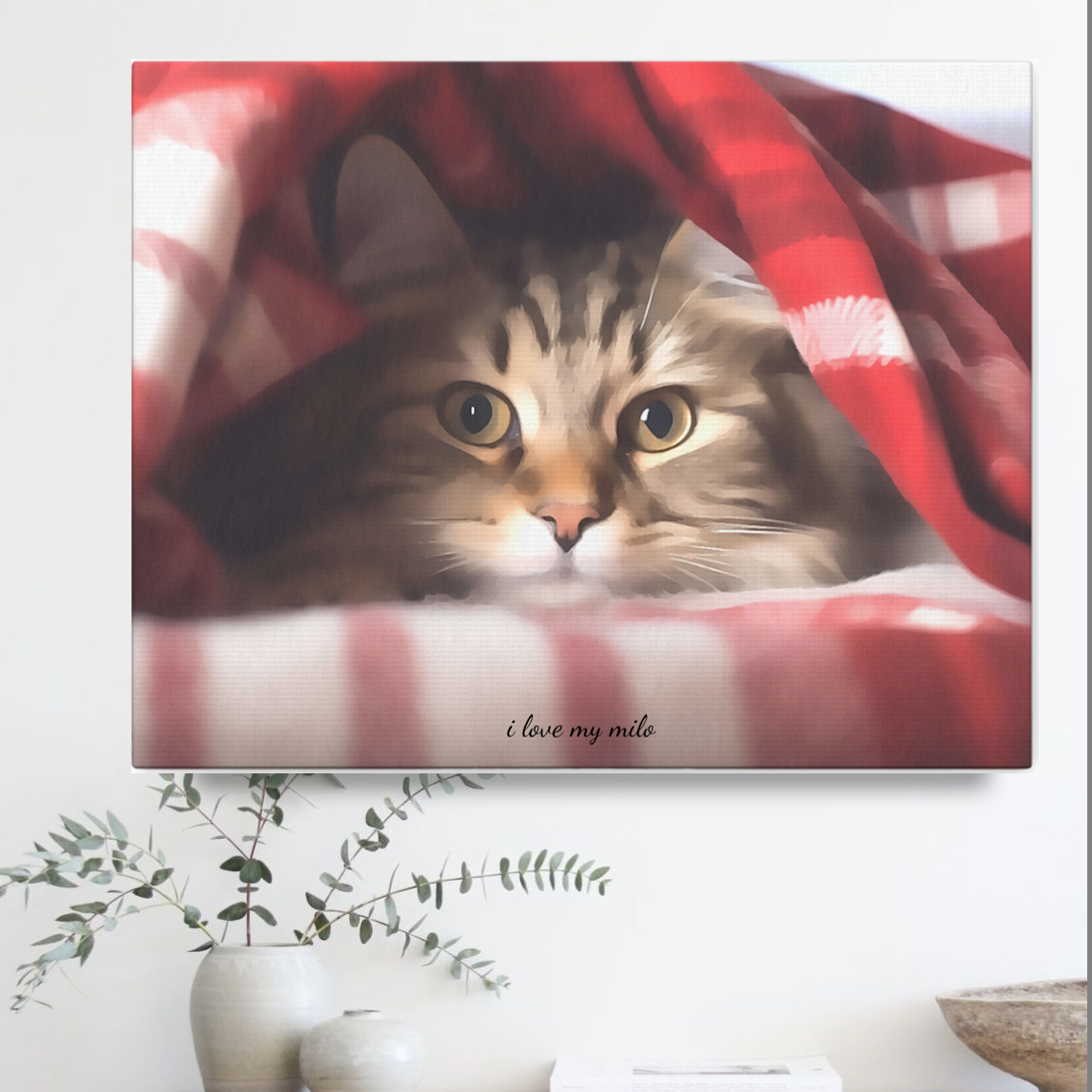 Personalized Watercolor Effect Family Canvas - Matte Canvas, Stretched, 1.25