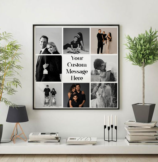 The Memory Grid – Personalized Family Print - Framed Horizontal Poster