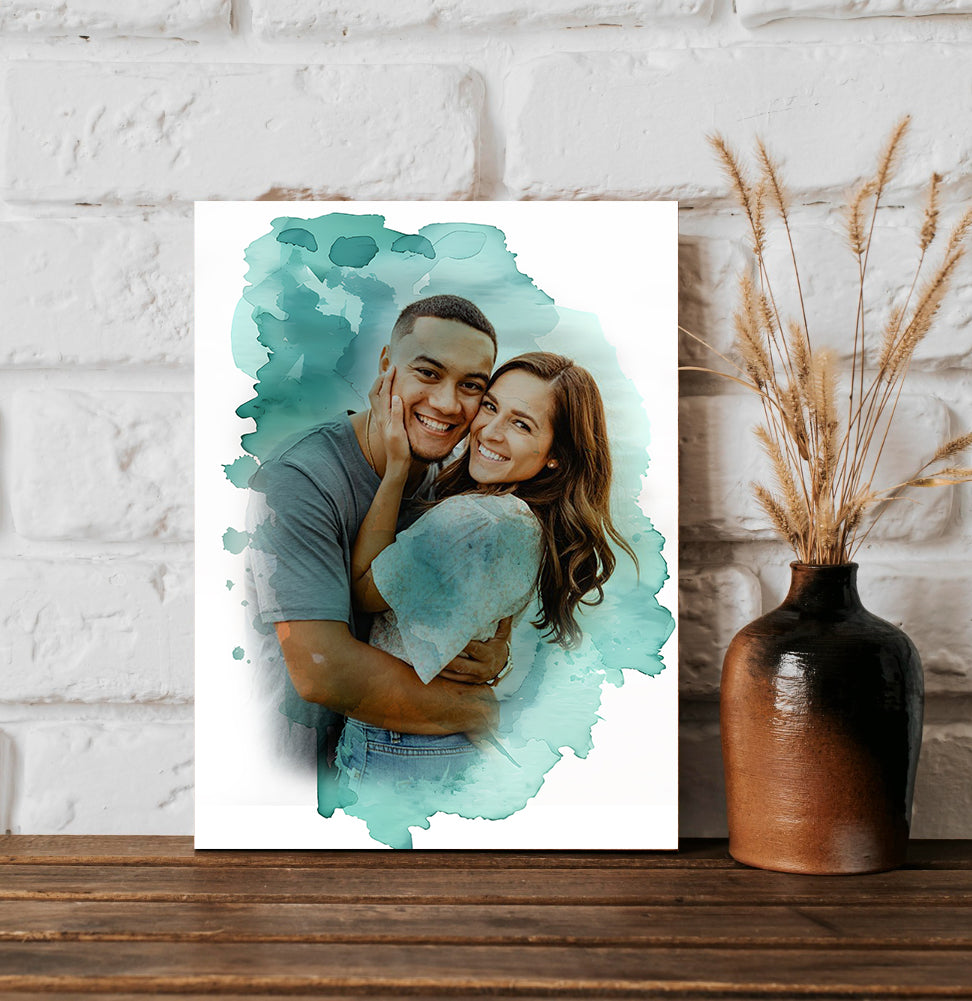 Personalized Watercolor Effect Family Canvas - Matte Canvas, Stretched, 1.25