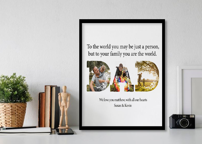 To Dad, With Love – Personalized Photo Poster - Framed Vertical Poster