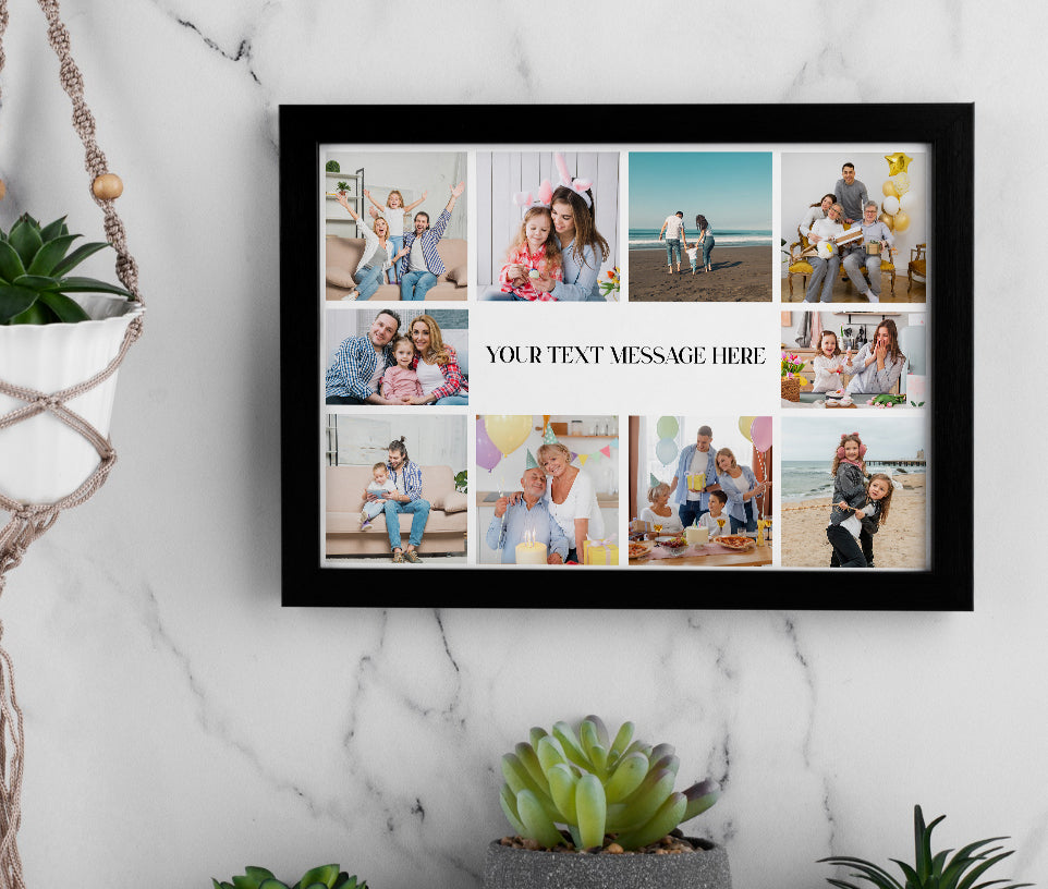 The Memory Grid – Personalized Family Print - Framed Horizontal Poster
