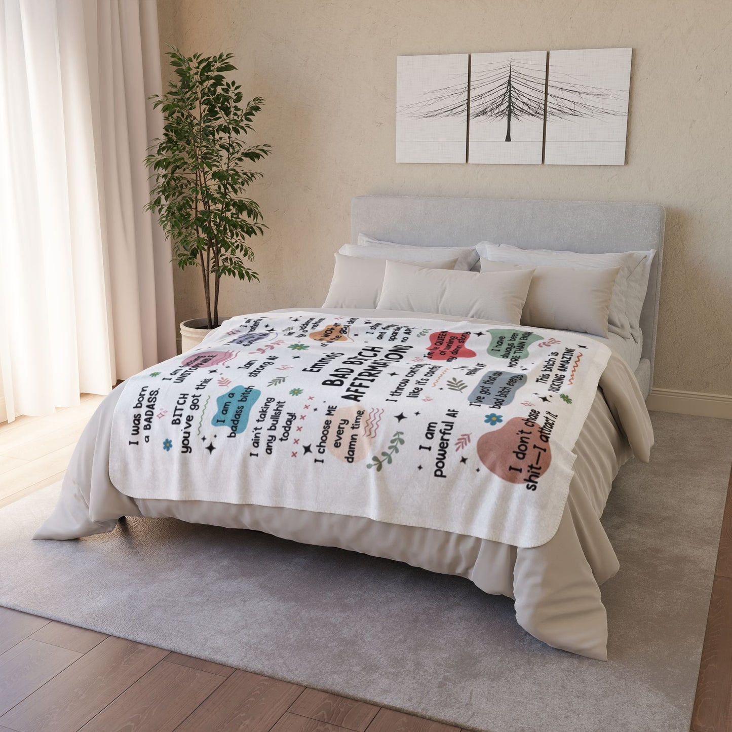 Bad B*tch Affirmations Blanket - Personalized Blanket