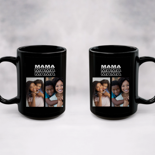 Custom Photo B&W Daddy Grandpa - Personalized Mug