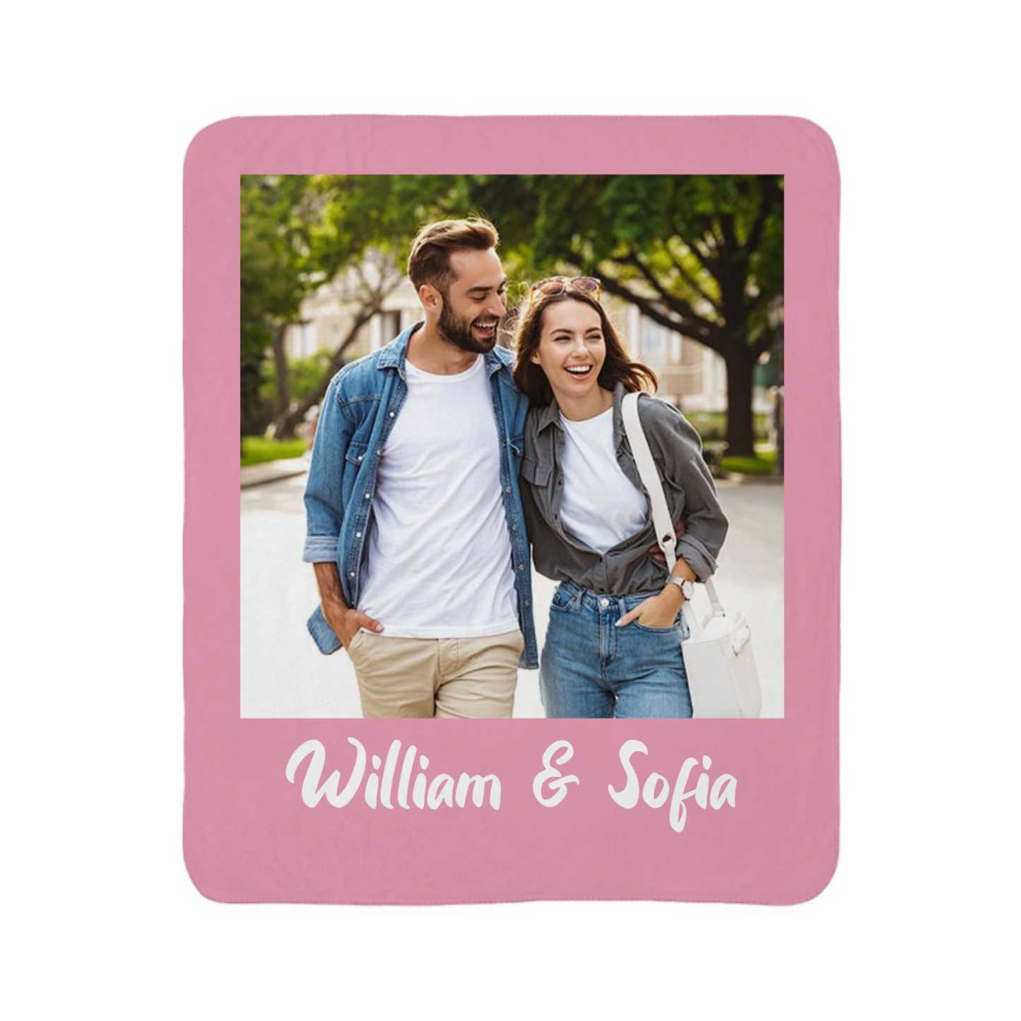 Custom Photo Couple Family Besties Memory - Personalized Fleece Blanket, Sherpa Blanket