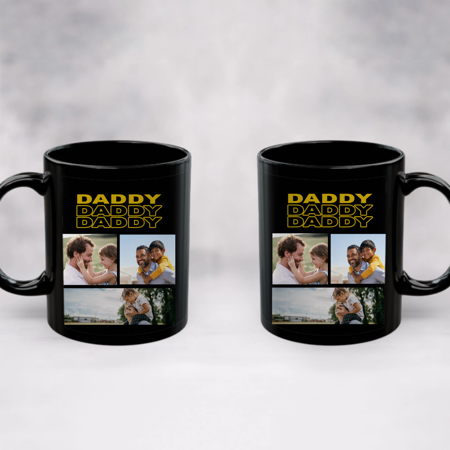 Custom Photo B&W Daddy Grandpa - Personalized Mug